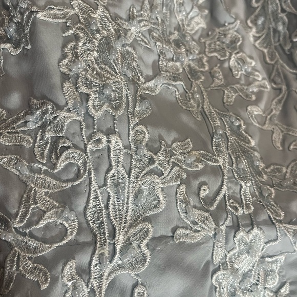 Tea Length Half Sleeve Embroidered and Beaded Evening Cocktail Dress - Picture 11 of 11